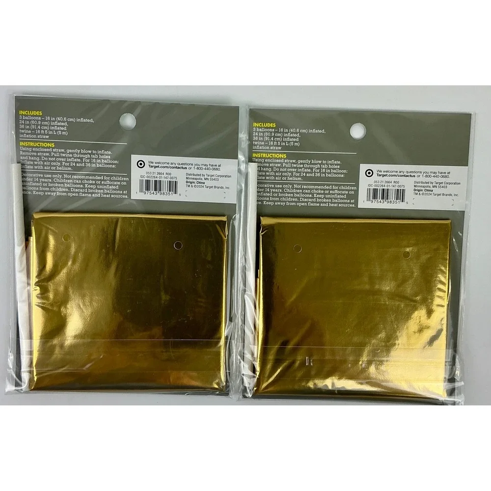 2 Packs of 3 Gold Star Balloons Kit Party Decorations‎ Bundle 16